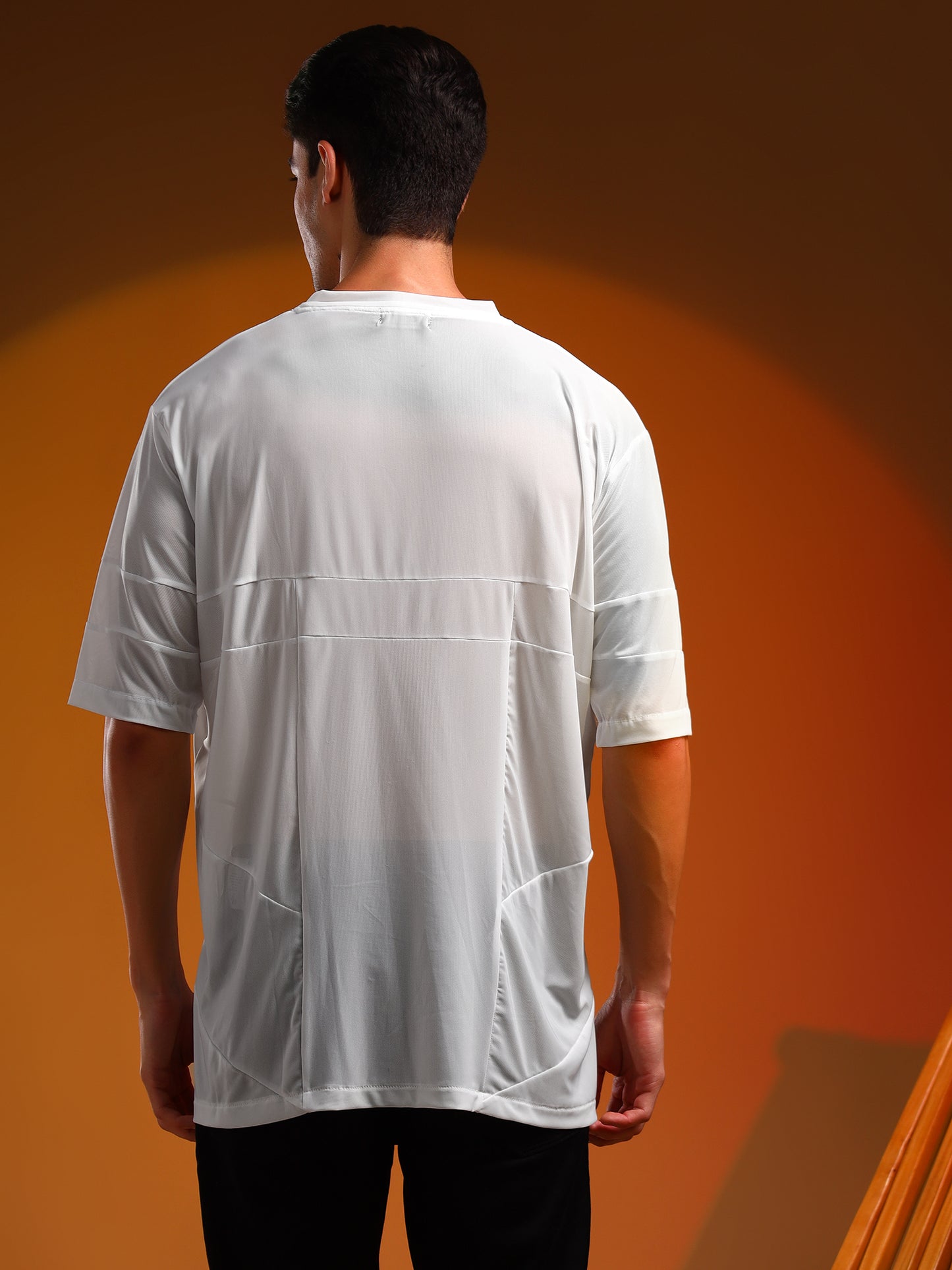 Half-Sleeved White Net T-Shirt