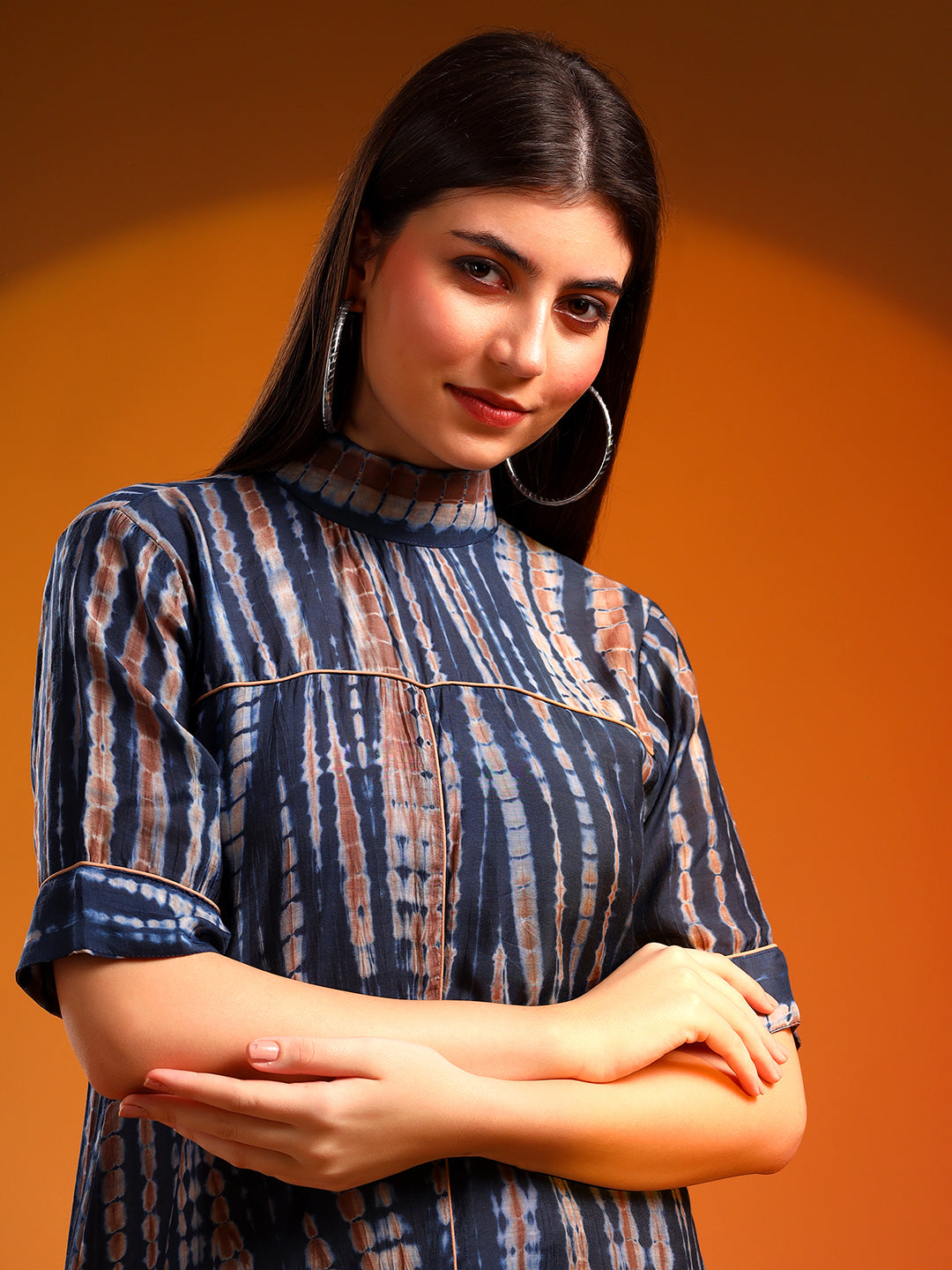 Metallic Blue Shift Dress
