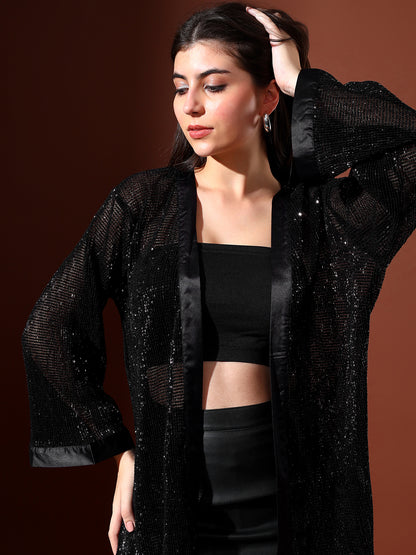 FullSleevedNetShrugBlack