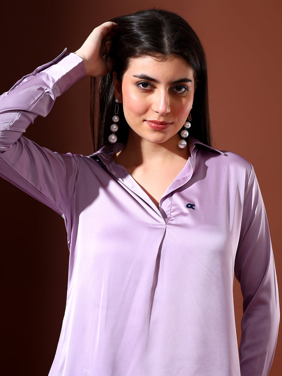 Lavender Satin Shirt