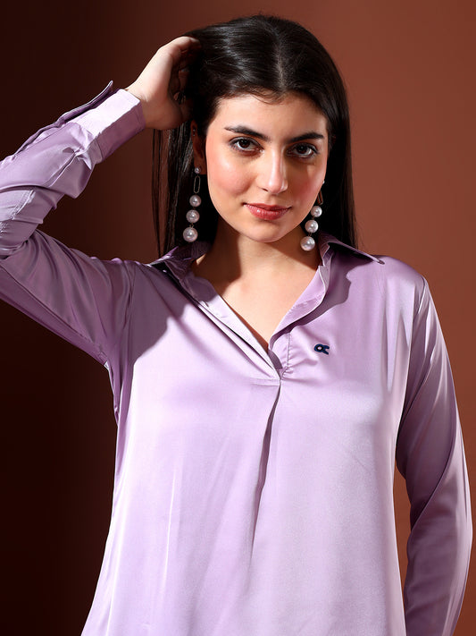 Lavender Satin Shirt
