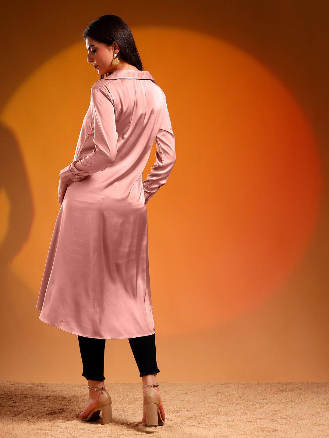 Peach Satin Shirt