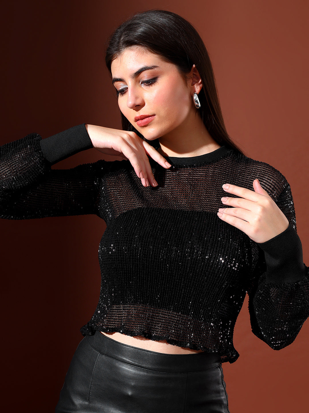 NetCropTopBlack