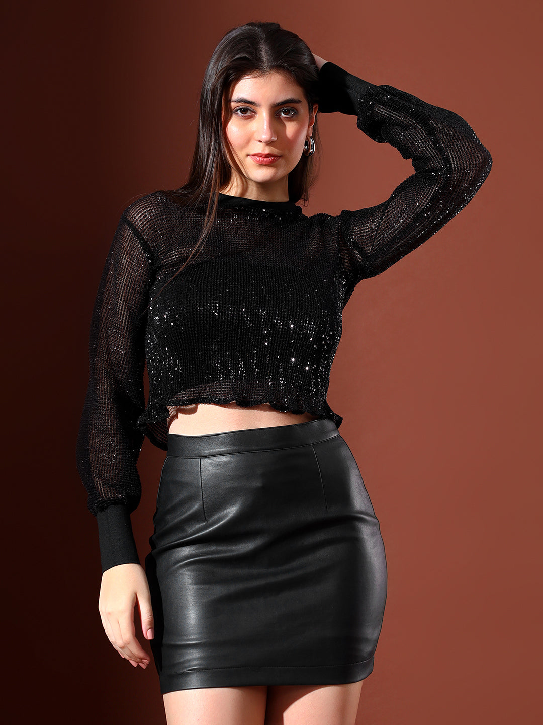 NetCropTopBlack