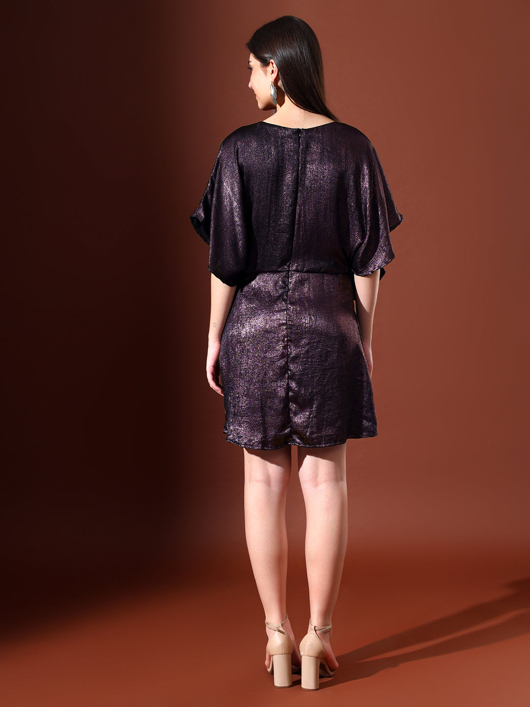 Shimmer Wine Butterfly Dress