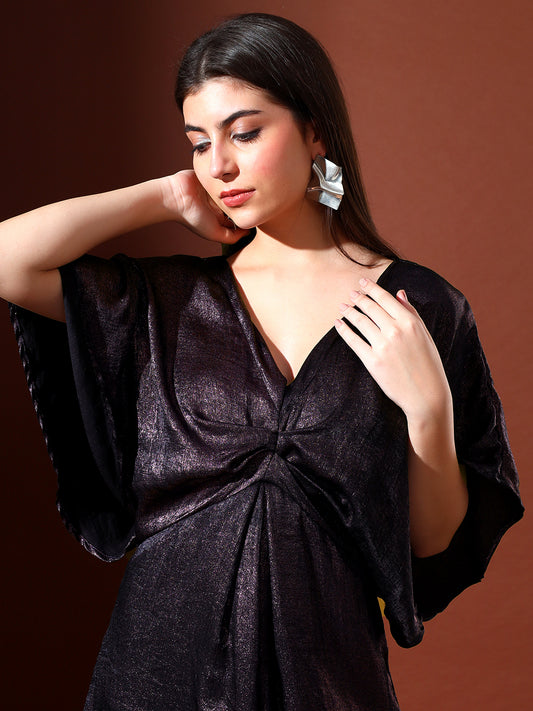 Shimmer Wine Butterfly Dress