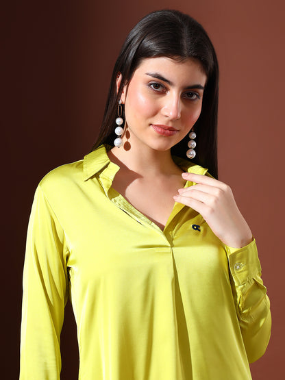 Light-Green Satin Shirt