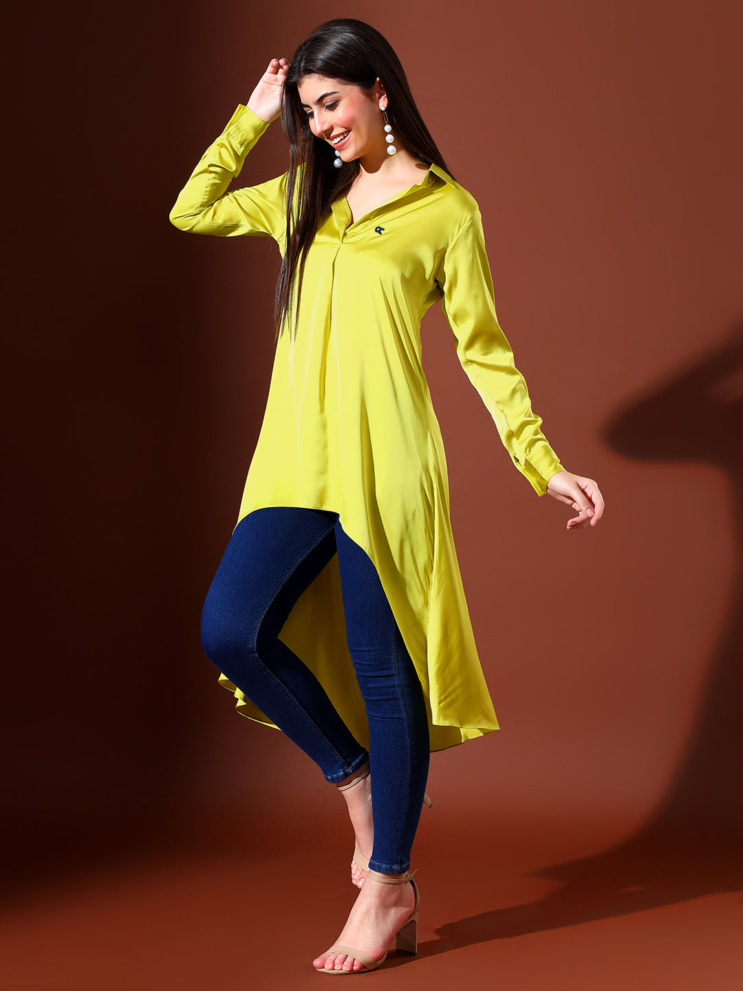 Light-Green Satin Shirt